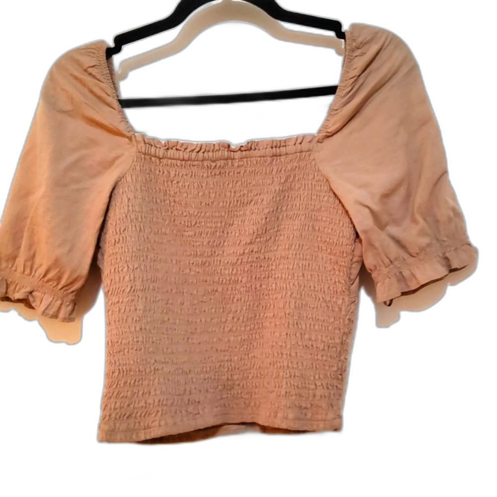 Abercrombie & Fitch Peach Smocked Crop Top - Picture 4 of 5